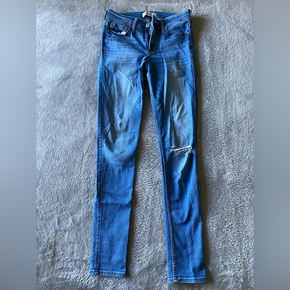 Abercrombie & Fitch Blue Distressed Jeans